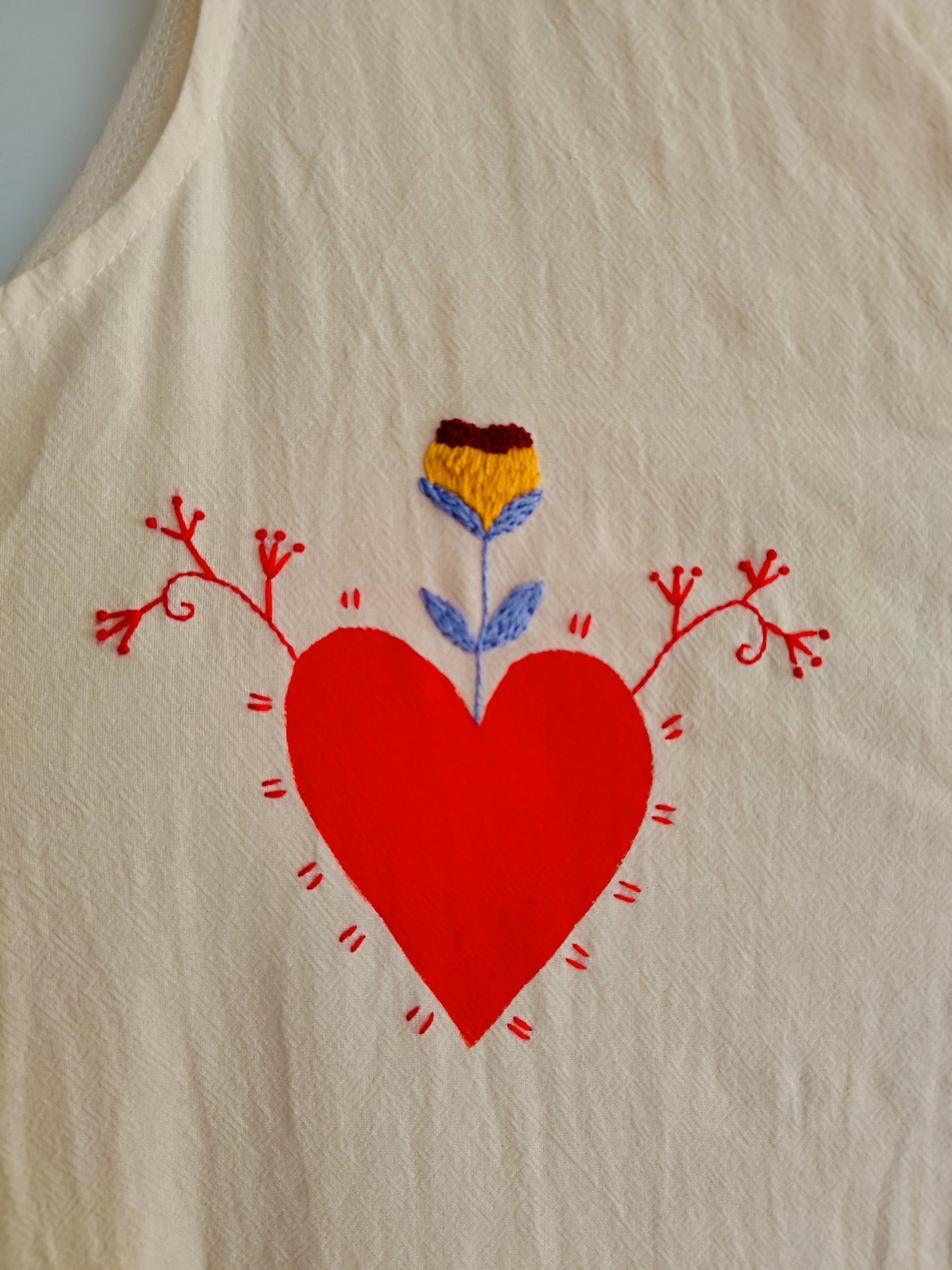Vestido Emília - Bordado e Pintado à Mão