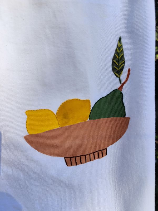 Saia Oliva - Pintada e Bordada à Mão