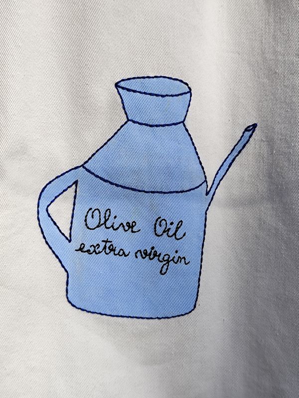 Saia Oliva - Pintada e Bordada à Mão