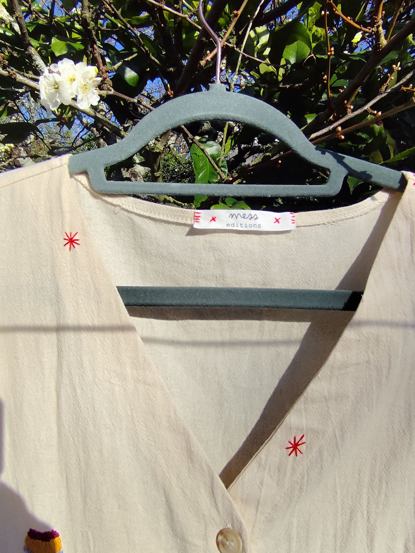 Vestido Emília - Bordado e Pintado à Mão
