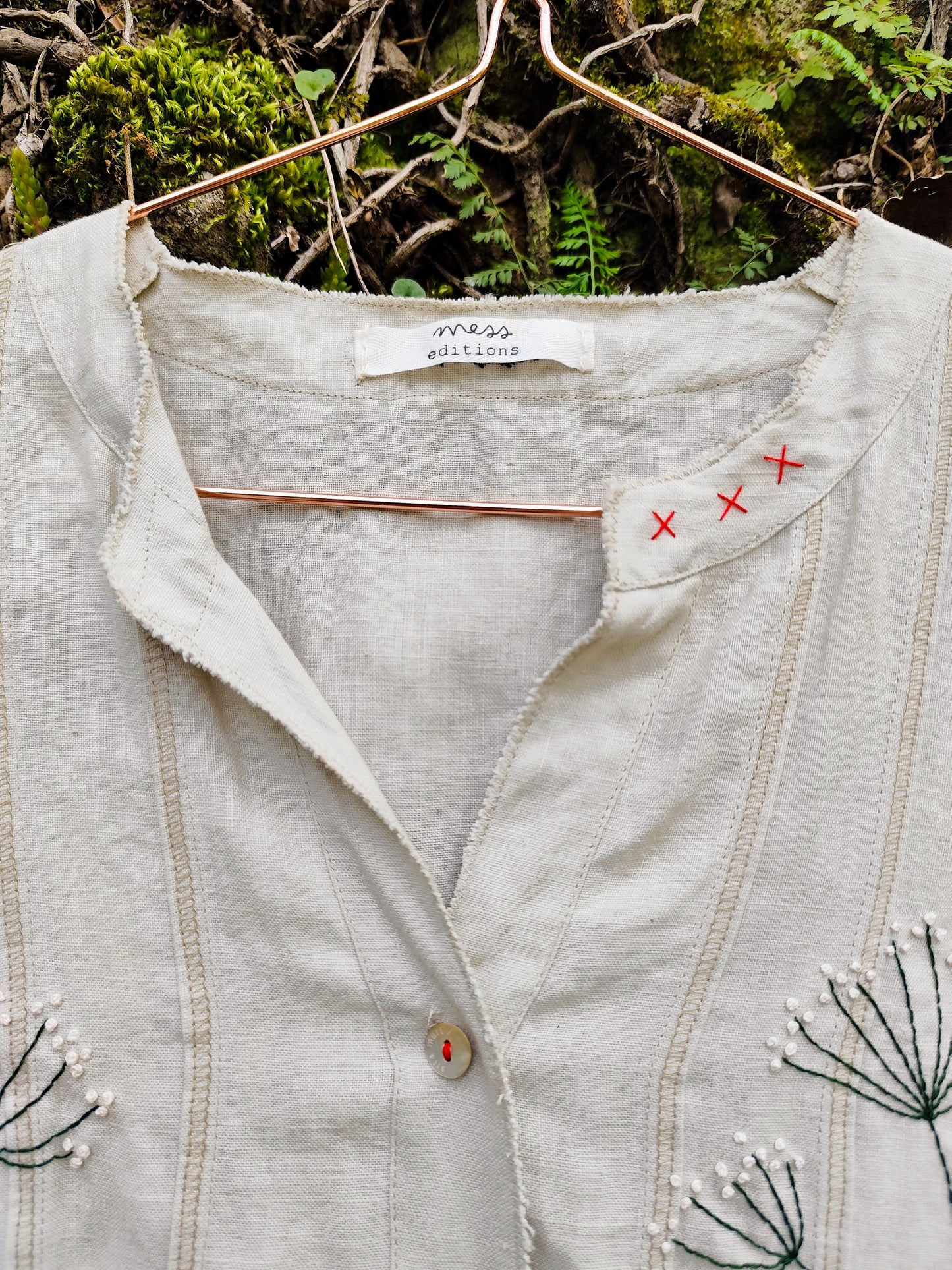 Camisa Salsa-Burra — Bordado à mão e corte singular