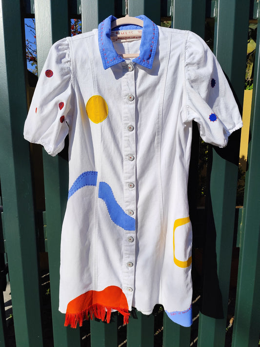 Vestido Olga - Bordado e Pintado à Mão