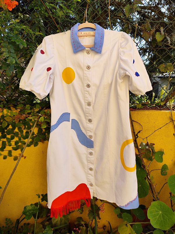 Vestido Olga - Bordado e Pintado à Mão