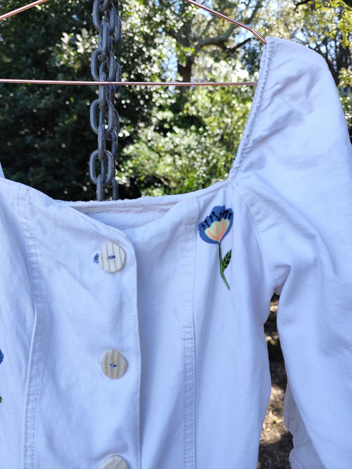 Vestido Rosarinho - Bordado e Pintado à Mão