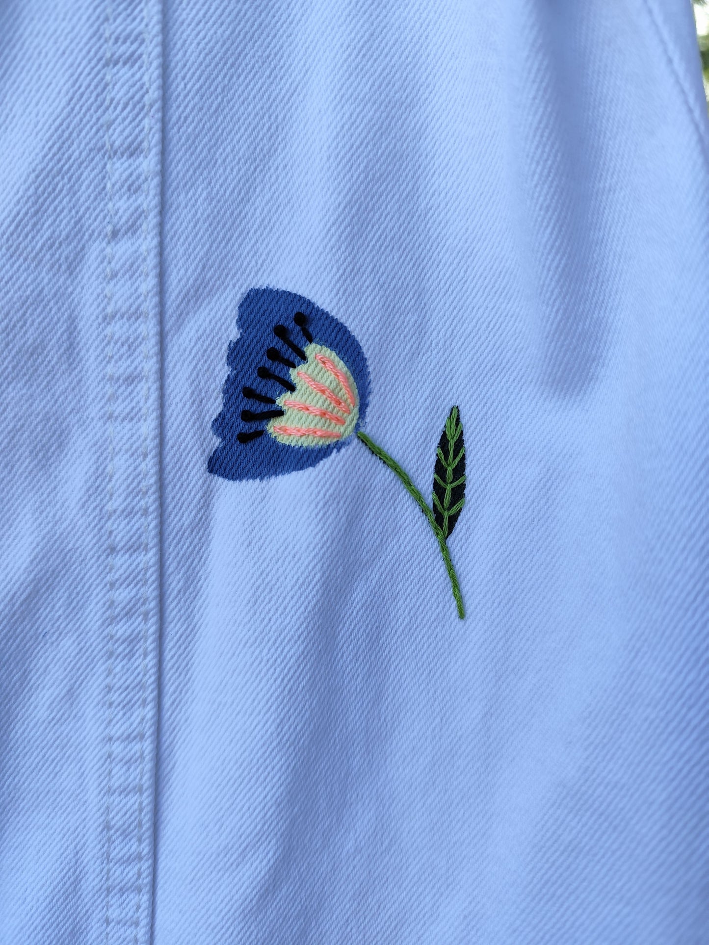 Vestido Rosarinho - Bordado e Pintado à Mão